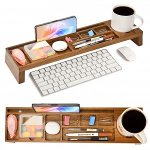 Shangrun Multi-Compartment Desk Organizer Wood For Home