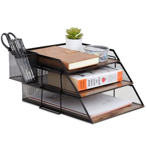 Shangrun 3-Tier Stackable Letter Tray Paper Organizer For Desk