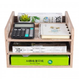 Shangrun Wood Desktop File Organizer Mail Sorter Magazine Rack Paper Holder Telephone Stand