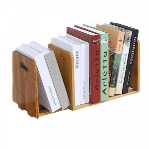 Shangrun Bamboo Desk Bookshelf Expandable Desktop Organizer Table Top Bookcase