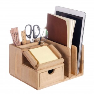 Shangrun Natural Wood Desk Organizer Storage Cabinet