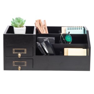 Shangrun Wooden Office Desktop Organizer Wood Shelf Tabletop Home Organor Storage