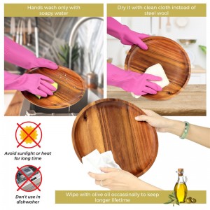 Bộ 4 đĩa gỗ tròn Shangrun 11 inch