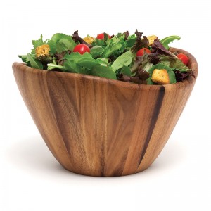 Shangrun 12 ″ Acacia Wave Salad Bowl