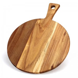 Shangrun 16″ L X 12″ W Round Acacia Wooden Cutting Board