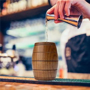 Shangrun 6 Pieces Wooden Barrel Shaped Beer Mug