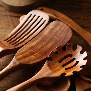 Shangrun 7-Piece Natural Teak Wood Cooking Utensil