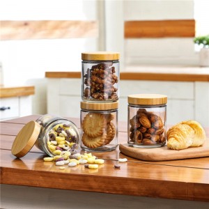 Shangrun 8 Oz Thick Glass Jars With Bamboo Lids