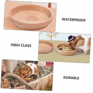 I-Shangrun Bunny Feeder Hamster Wooden Bowl