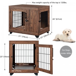 シャンルン家具スタイルの木製犬箱