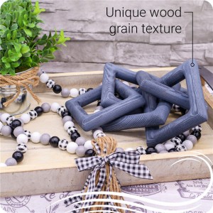 Shangrun pilkos medienos grandinės jungties dekoras