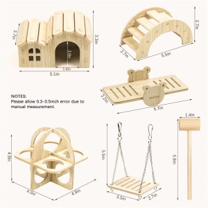 Shangrun Hamster House "Pasidaryk pats" medinis gerbilų žaislas