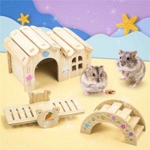 Shangrun Hamster House Diy Wooden Gerbil խաղալիք