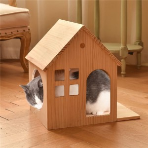 Shangrun večnamensko leseno plezalo za mačke Mačja hiša