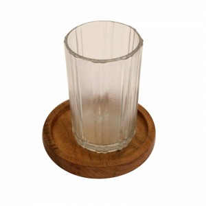 Shangrun Natural Acacia Wood Drink Coaster Set for Drinking Glasses