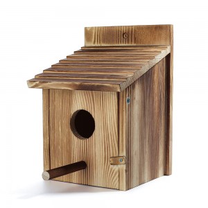 Casa para pájaros de madera natural Shangrun