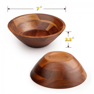 Shangrun Round Acacia Wood 7″ Bowl Set