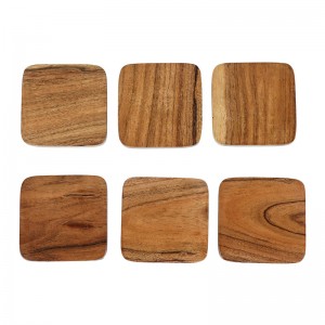 Shangrun Square Acacia Wood Coasters Set Of 6