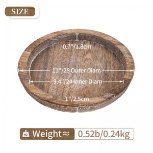 Shangrun Turntable Rustic Wooden Serving Tray