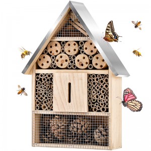 Shangrun medinis mūrinis vabzdžių bičių drugelių namas
