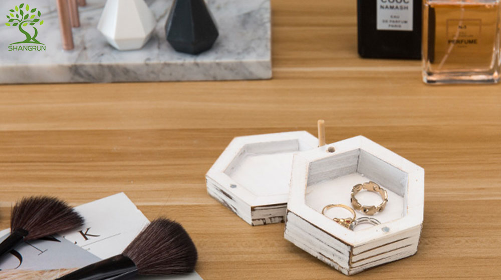 Small Jewelry Gift Box Hexagon Shape Trinket Box and Ring Holder