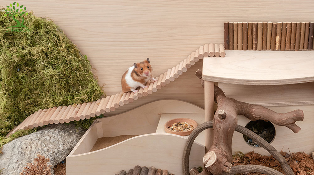 Длинная деревянная лестница для лазания для хомяков, мышей, песчанок, сахарных планеров, крыс и других мелких животных