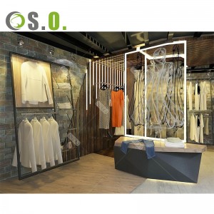 Led Light Top Quality Clothing Shop Design Clothing Display