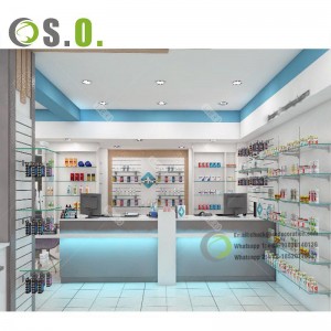 Customized Pharmacy Store Design Display Furniture Pharmacy Display Shelf Pharmacy Counter