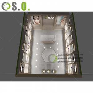 Factory Hot Sale Cosmetic Display Case Cosmetic Product Display Stands with Light Window Cosmetic Shelf Display Rack