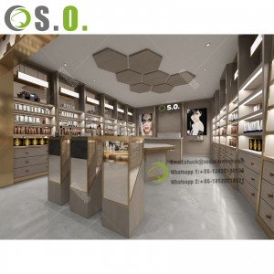 Exclusive Showcase Designing Custom Cosmetic Shops Cabinets Boutique Display Cabinet Cosmetics For Exhibition