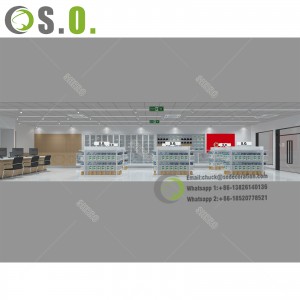 Factory Wooden Glass Pharmacy Display Shelves Pharmacy Cabinet Retail Pharmacy Shop Furniture for Medical Store