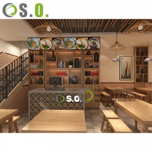 Customized wooden food shop counter design restaurant bar counters design restaurant furniture