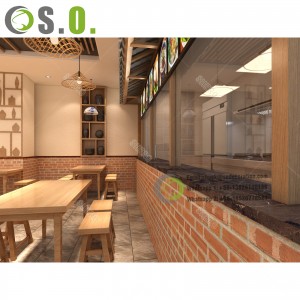 Modern Food Store Interior Design Display Furniture for Fast Food Shop and Restaurant
