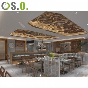 Modern Cafe Shop Decoration Coffee Shop Interior Design With Counter Display with Led Light
