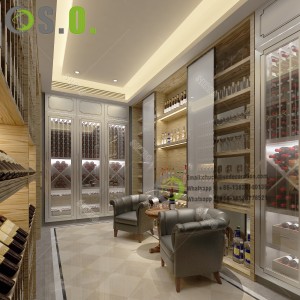 High Quality Wooden Cabinet Furniture Wine Display Cabinet Wine Store Display Showcase Design
