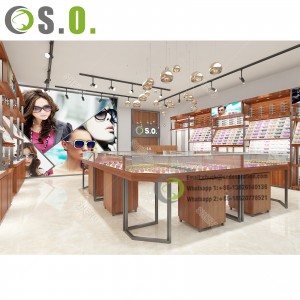 Professional customized eyeglasses commercial portable display cabinet standing for retail store glasses shelves case