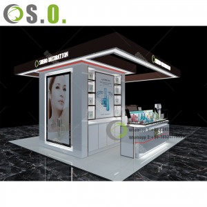 Cosmetic Makeup Store Furniture Display Case Shopping Mall Glass Cosmetic Display Cabinet Design