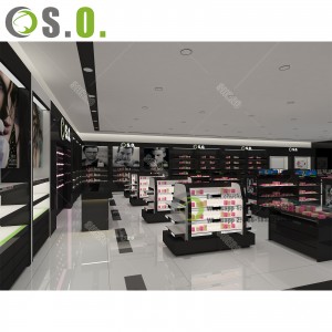 Customized Cosmetic Wall Display Stand Shopping Mall Showcase Retail Perfume Store Furniture Cosmetic Display Cabinet