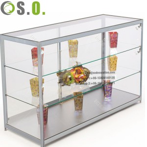 Factory Direct Sale retail Shop Decoration Glass Showcase Shop Counter Design Cell Phone Display Glass Cabinet