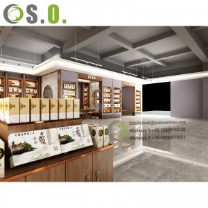 Персонализиран магазин за естествено здраве Витрина за продажба на дребно Медицински мебели Интериорен декор на магазин Стъклени рафтове за витрини за аптека