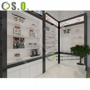 Customized Sunglasses Show Case Display Rack Metal Optical Display Rods With Lock