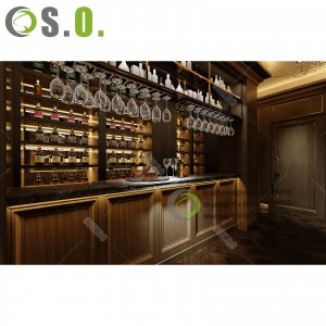 Fashion wine display stand wooden wine display cabinet restaurant wine rack for retail store