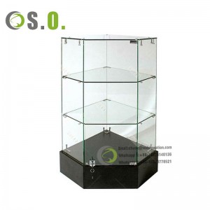 customized aluminium with led light glass display showcase