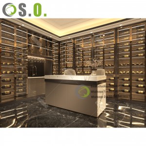 Custom Frames Glass Display Wine Drinks Cabinet whiskey display cabinet with Led Lights