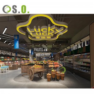 The latest design supermarket design layout 2023 modern shelves for food goods