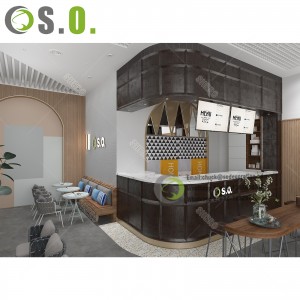 Modern Cafe Design Decoration Counter Display Coffee Shop Design OEM Bar Counter Coffee Shop Furniture