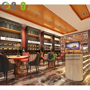 Modern Design Wine Bar Interior Decoration Furniture Wine Bar Cabinet Showcase Wine Storage Rack For Bar