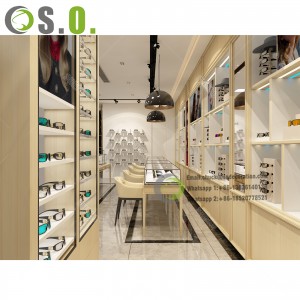 Customized LED Light Eyewear Display Showcase Furniture Sunglasses Shop Interior Design