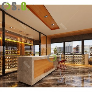 Modern Design Wine Bar Interior Decoration Furniture Wine Bar Cabinet Showcase Wine Storage Rack For Bar