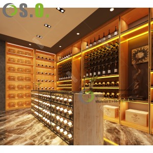 Boutique wooden display rack luxury design for wine cabinet custom factory direct sales